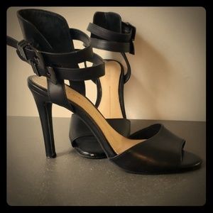 Double ankle strap high heels